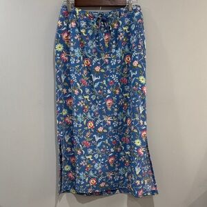 Vintage Liz Claiborne Blue Floral Maxi Skirt